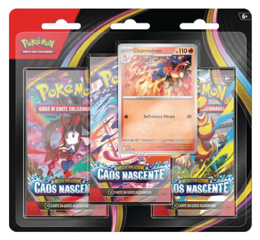 Pokémon - Megaevoluzione - Caos Nascente - Blister 3 Buste - Italiano
